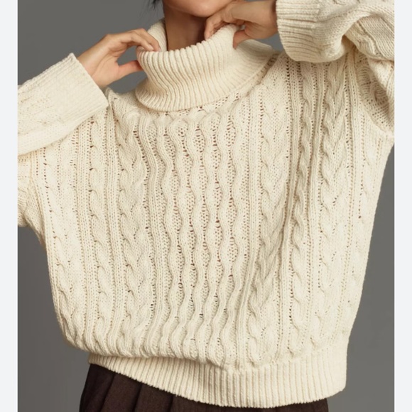Anthropologie Sweaters - Anthropology Pilcro Cable Knit Turtleneck Sweater NWT Size Small